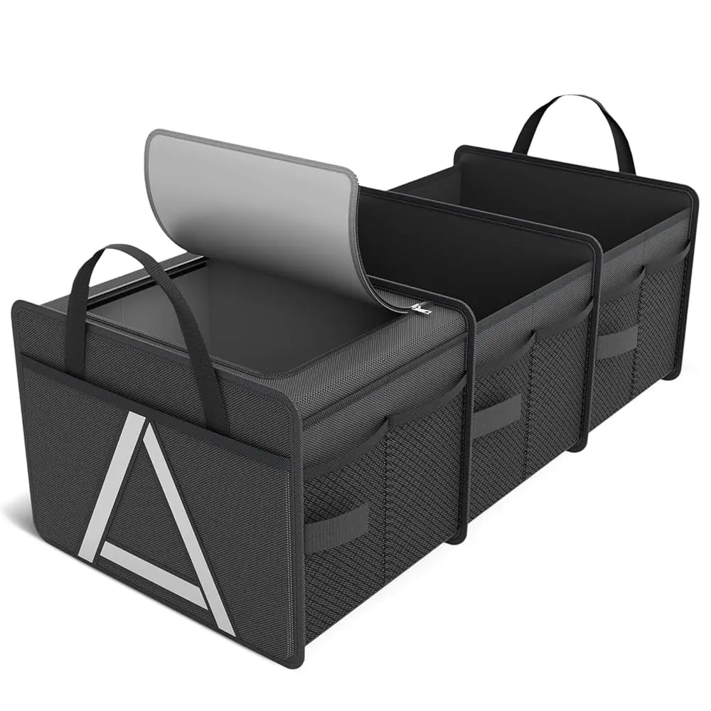 Sturdy Car Trunk Organizer with Premium Insulation Cooler Bag, 3 Compartments Heavy Duty Collapsible for Car, SUV, Truck, or
Sturdy Car Trunk Organizer with Premium Insulation Cooler Bag, 3 Compartments Heavy Duty Collapsible for Car, SUV, Truck, or