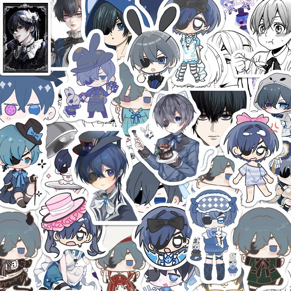 10/30/60pcs Ciel Phantomhive Anime Stickers Black Butler Cartoon Sticker Laptop Skateboard Scrapbooking Phone Characters Decals
10/30/60pcs Ciel Phantomhive Anime Stickers Black Butler Cartoon Sticker Laptop Skateboard Scrapbooking Phone Characters Decals