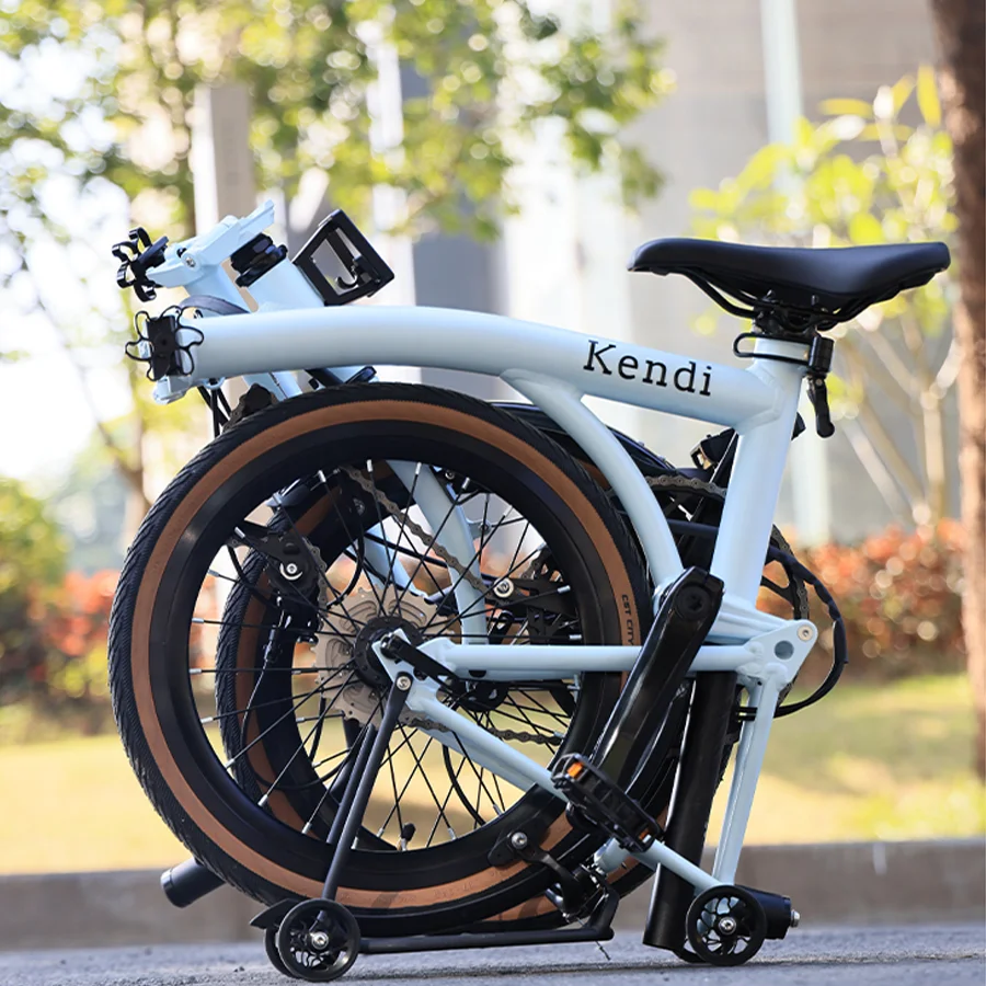 KENDI Aluminum Alloy Triple Fold Frame Dual Brakes Adult 16 Inch 9 Speed Portable City Bike Urban Folding Bicycle
KENDI Aluminum Alloy Triple Fold Frame Dual Brakes Adult 16 Inch 9 Speed Portable City Bike Urban Folding Bicycle
