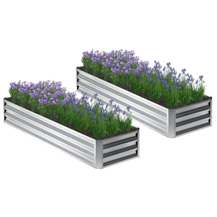 Outdoor galvanized steel raised garden bed, silver, 8x2x1FT, for vegetables, flowers, and herbs, rust-resistant and durable
Outdoor galvanized steel raised garden bed, silver, 8x2x1FT, for vegetables, flowers, and herbs, rust-resistant and durable