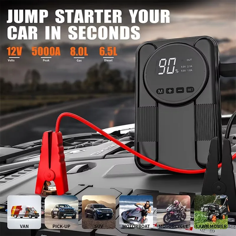 Car Jump Starter Power Bank 1200-2000A Portable Charger Car Booster 12V Auto Starting Device Emergency Battery Car Start
Car Jump Starter Power Bank 1200-2000A Portable Charger Car Booster 12V Auto Starting Device Emergency Battery Car Start
