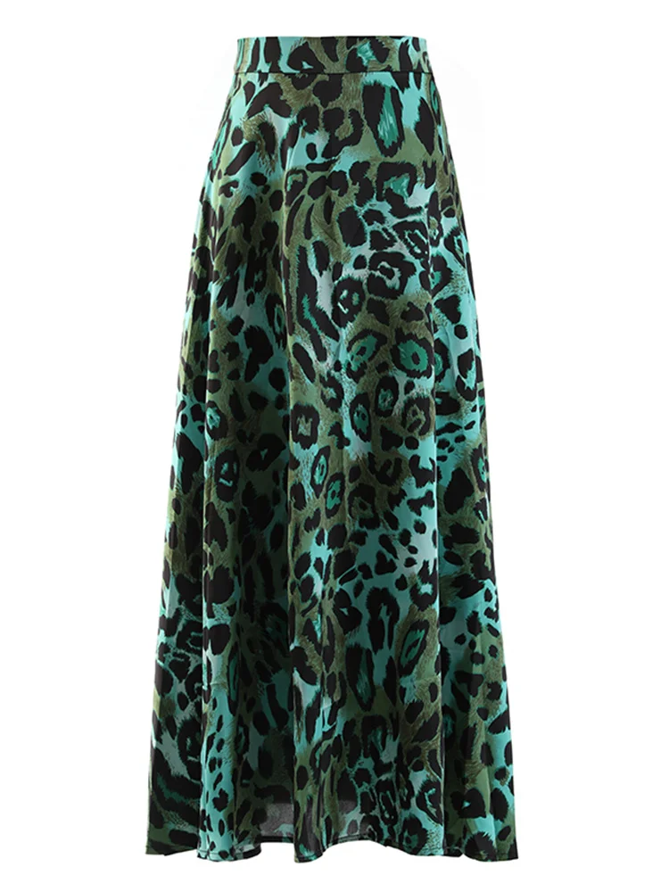 High Waist Green Leopard Printed Long Elegant A-line Half-body Skirt Women Fashion Tide New Spring Autumn 2022 N656
High Waist Green Leopard Printed Long Elegant A-line Half-body Skirt Women Fashion Tide New Spring Autumn 2022 N656