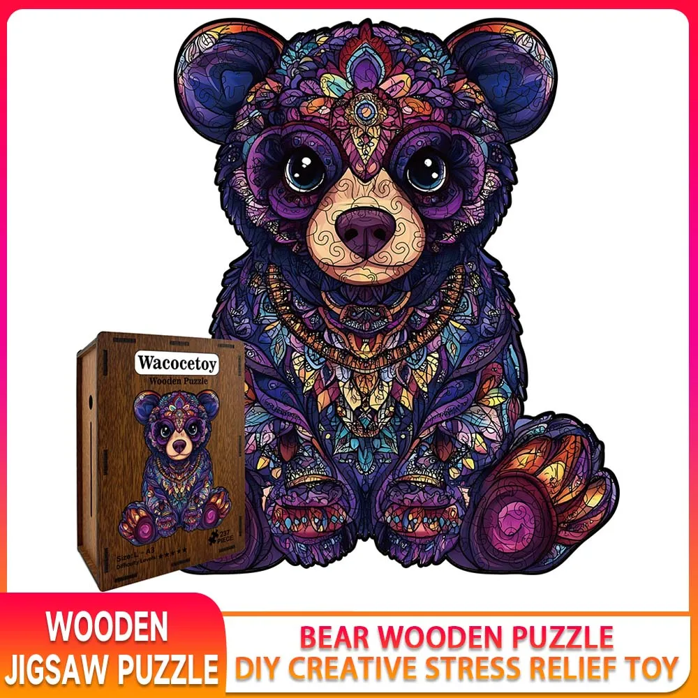 Деревянная головоломка-медведь, цветная, плоская, развивающая, для снятия стресса, для детей от 8 лет (размер L/M), развивает воображение и практические навыки
Деревянная головоломка-медведь, цветная, плоская, развивающая, для снятия стресса, для детей от 8 лет (размер L/M), развивает воображение и практические навыки