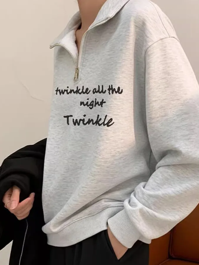 Hip Hop Large Size American Style Zipper Hoodie Women Long Sleeve Half Open Collar Fleece Lined Trendy Fashion Cotton Blend
Hip Hop Large Size American Style Zipper Hoodie Women Long Sleeve Half Open Collar Fleece Lined Trendy Fashion Cotton Blend