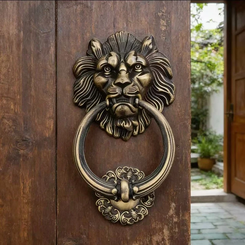 American Retro Zinc Alloy Antique Door Ring Bronze Handle Animal Head Big Lion Head Home Decorative Door Knocker
American Retro Zinc Alloy Antique Door Ring Bronze Handle Animal Head Big Lion Head Home Decorative Door Knocker