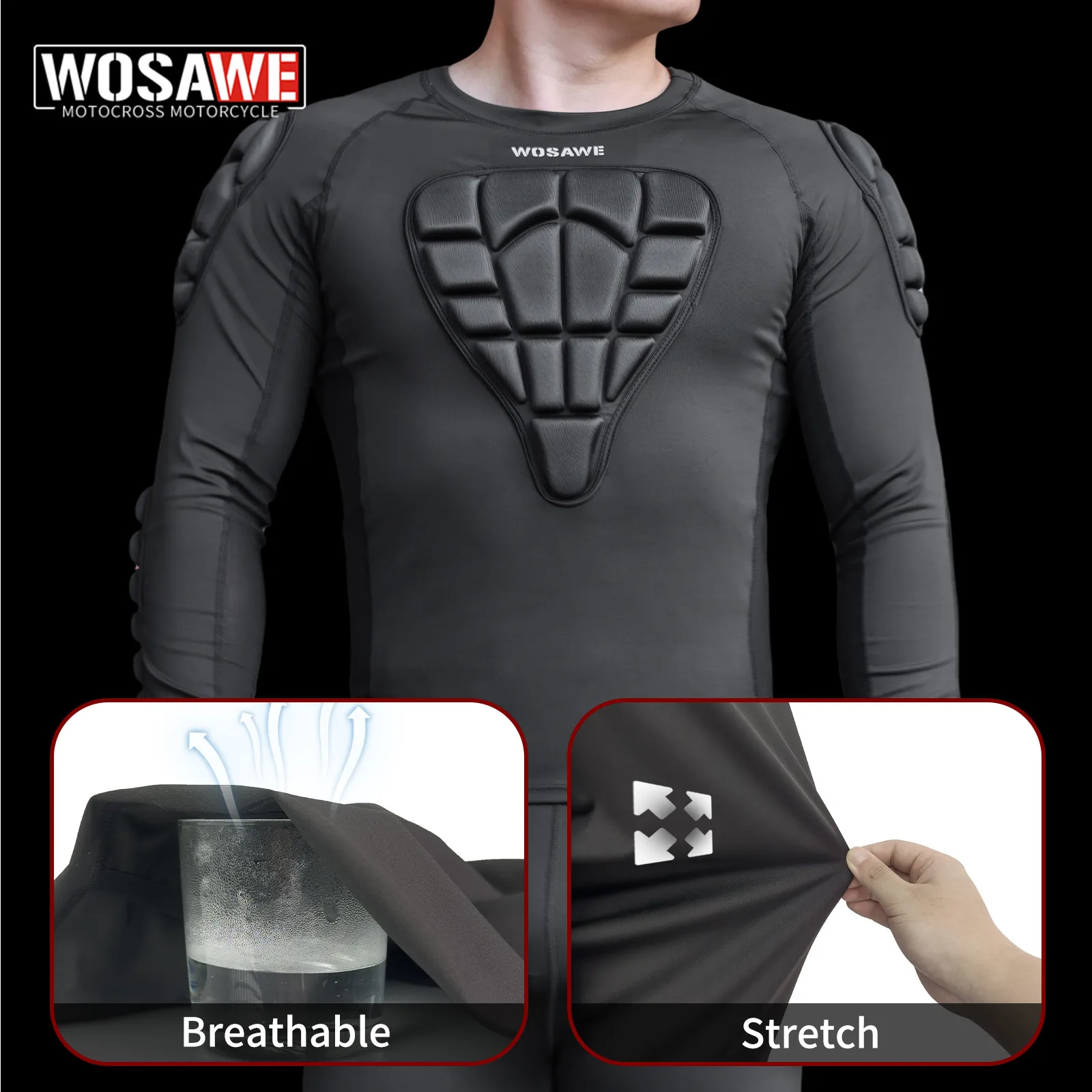 WOSAWE Motorcycle Full Body Armor Protective Moto Underwear Anti-collision Motorbike Riding Clothes Pad Motocross Tops
WOSAWE Motorcycle Full Body Armor Protective Moto Underwear Anti-collision Motorbike Riding Clothes Pad Motocross Tops
