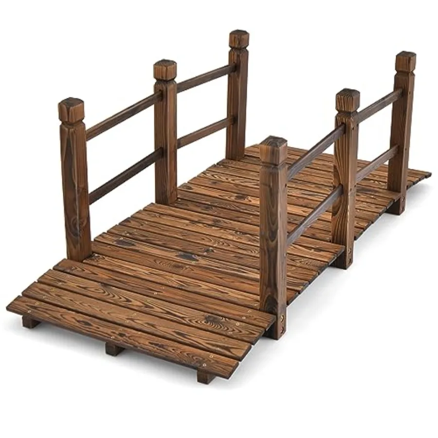 HAPPYGRILL 5Feet Wooden Garden Bridge, Decorative Pond Landscaping Bridge with Classic Arc Footbridge and Double Safety Railing
HAPPYGRILL 5Feet Wooden Garden Bridge, Decorative Pond Landscaping Bridge with Classic Arc Footbridge and Double Safety Railing