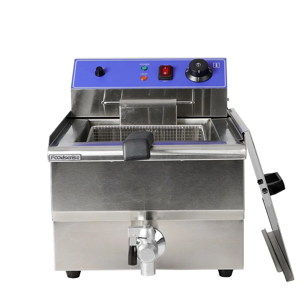 Electric Fryer with Tap Chicken Chips Deep Fryer Other Snack Machine 13L Deep Fryer 1-tank 1- Basket Stainless Steel 1PCS
Electric Fryer with Tap Chicken Chips Deep Fryer Other Snack Machine 13L Deep Fryer 1-tank 1- Basket Stainless Steel 1PCS