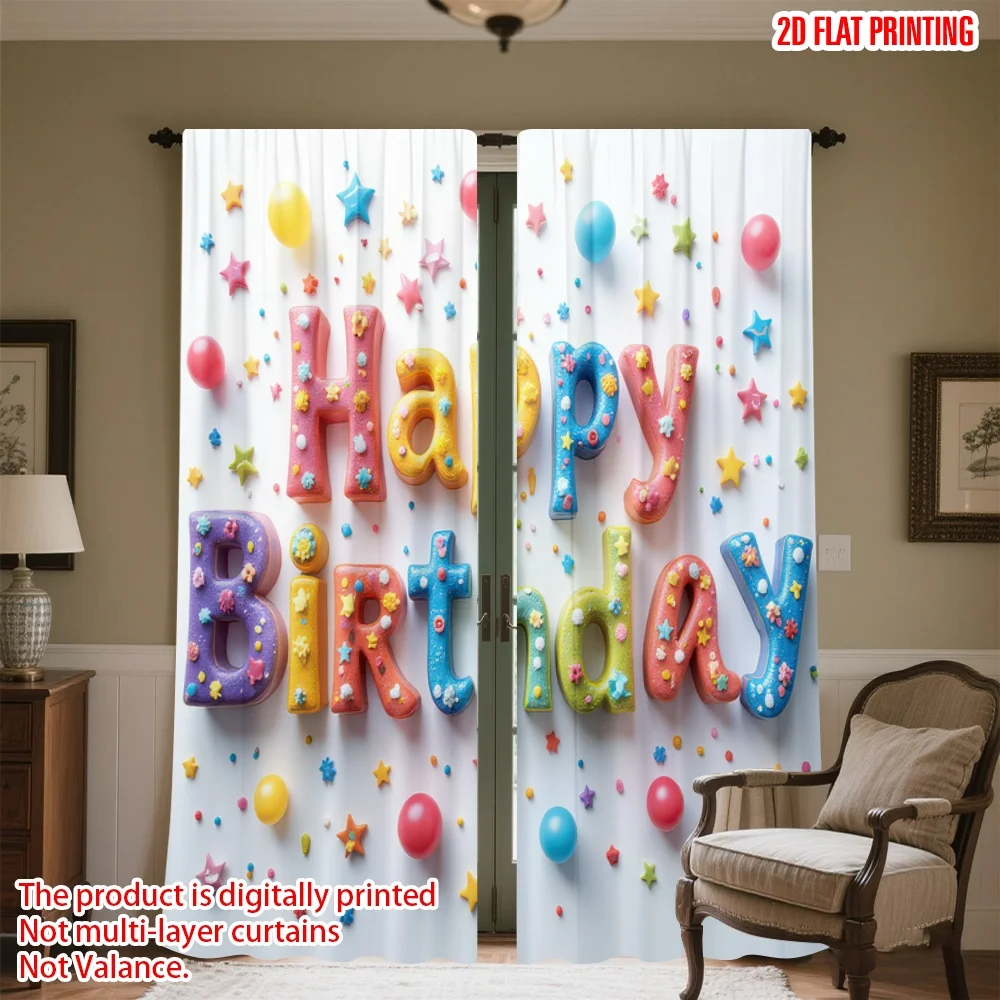 2D flat printing 2pcs Curtain Birthday Candy Letters Digital Printed Polyester Drapes Festive Wall Decor Use for Holiday Parties
2D flat printing 2pcs Curtain Birthday Candy Letters Digital Printed Polyester Drapes Festive Wall Decor Use for Holiday Parties