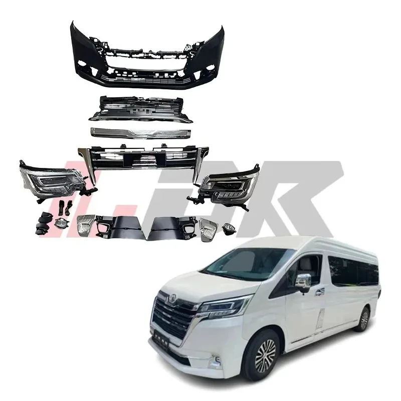 High Quality Facelift for 2019+ Hiace to New Version Grandia Style Bodykit with Headlights Plug and Play
High Quality Facelift for 2019+ Hiace to New Version Grandia Style Bodykit with Headlights Plug and Play
