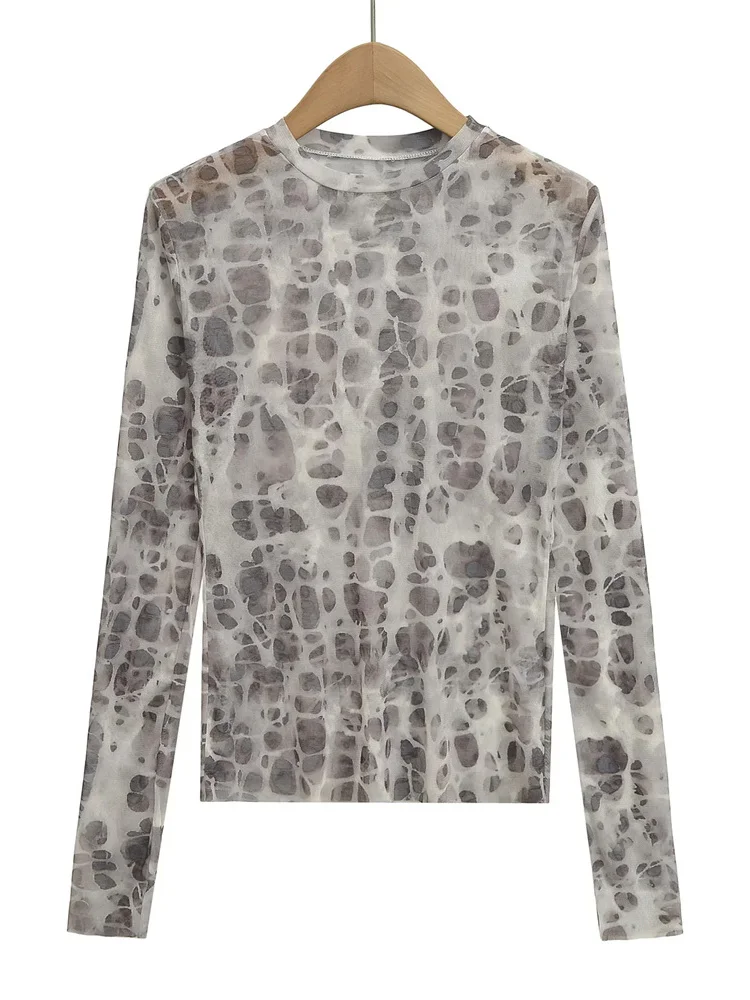 Spring New Sle Women's Long Sve T-irt Sexy Leopard Print Me Base irt Thin Transparent Sun Protection irt
Spring New Sle Women's Long Sve T-irt Sexy Leopard Print Me Base irt Thin Transparent Sun Protection irt