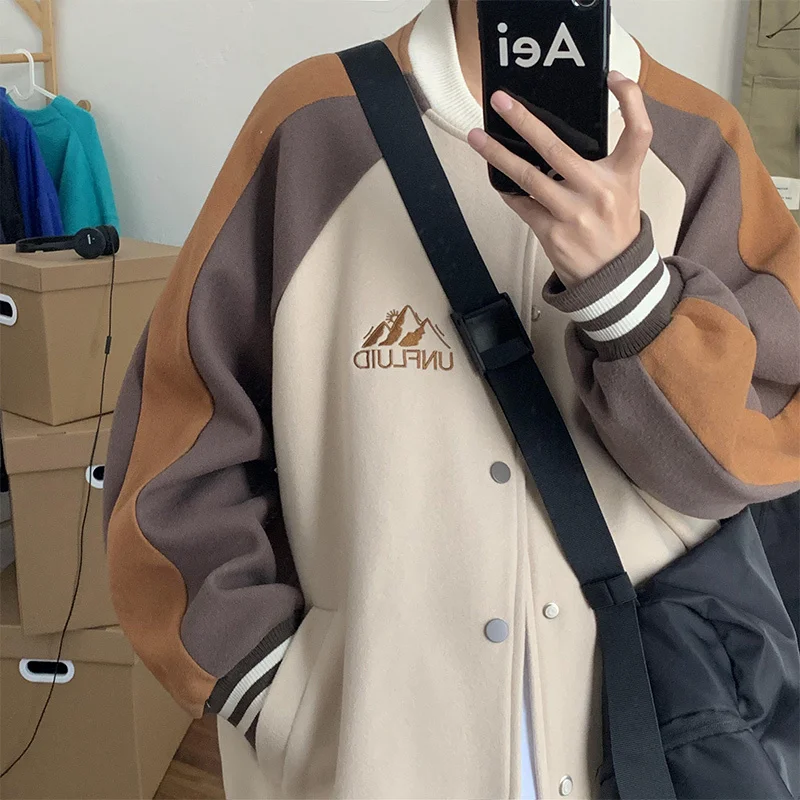 Autumn new patchwork jacket men's Korean style casual top ins Hong Kong style loose Baseball Shirt jaket men mens clothing Sale
Autumn new patchwork jacket men's Korean style casual top ins Hong Kong style loose Baseball Shirt jaket men mens clothing Sale