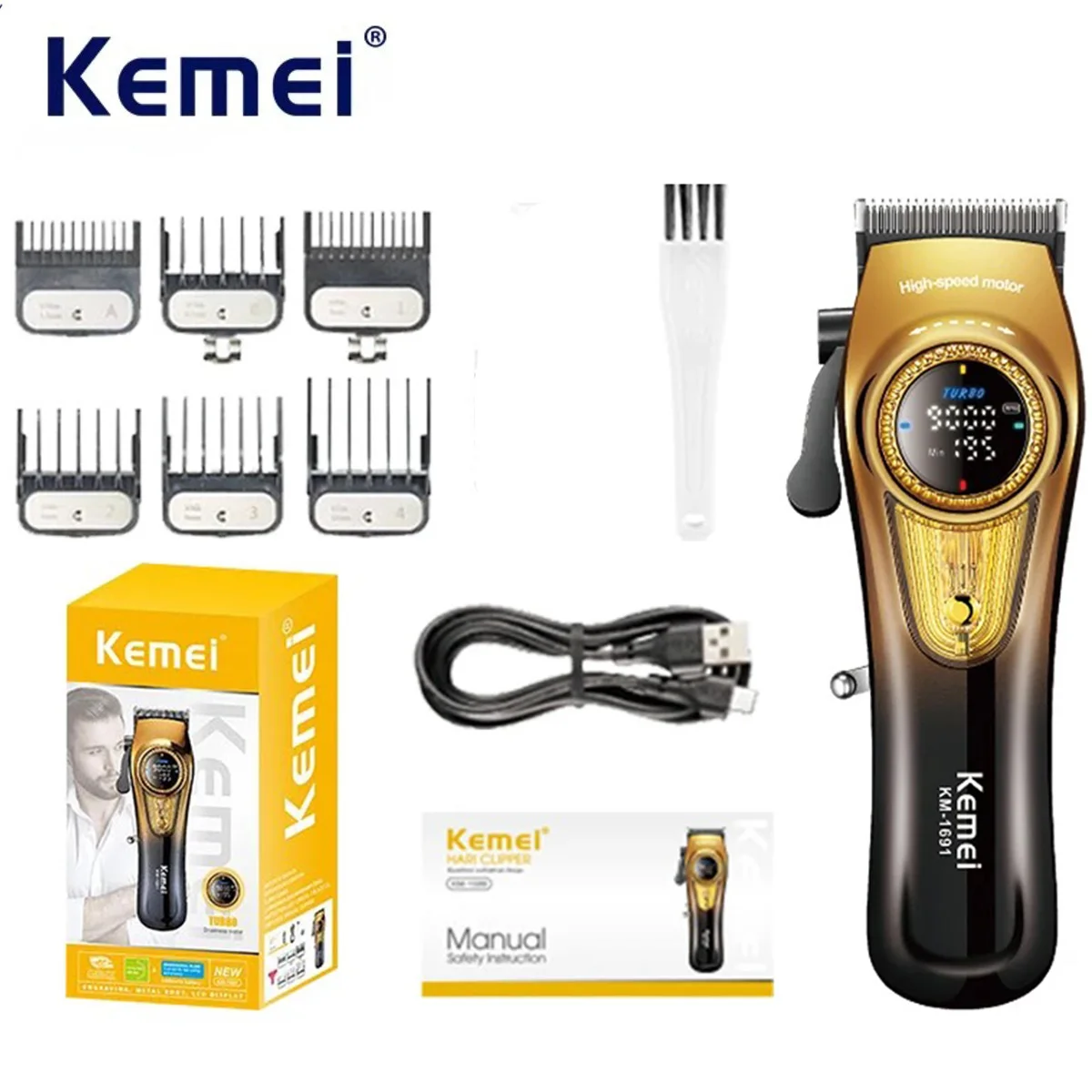 Kemei Professional Barber Fade Hair Clipper Cordless Electric Trimmer 9000RPM Rechargeable Men Hair Cutting Machine Grooming Kit
Kemei Professional Barber Fade Hair Clipper Cordless Electric Trimmer 9000RPM Rechargeable Men Hair Cutting Machine Grooming Kit