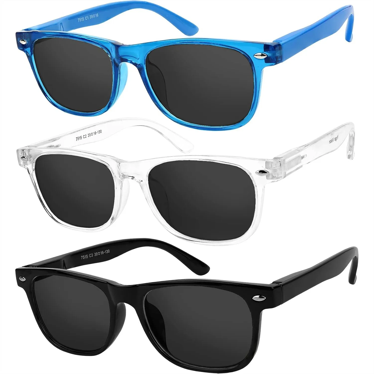 Polarized Kids Sunglasses 3 Pack For Boys Girls Age 3-10 UV Protection
Polarized Kids Sunglasses 3 Pack For Boys Girls Age 3-10 UV Protection