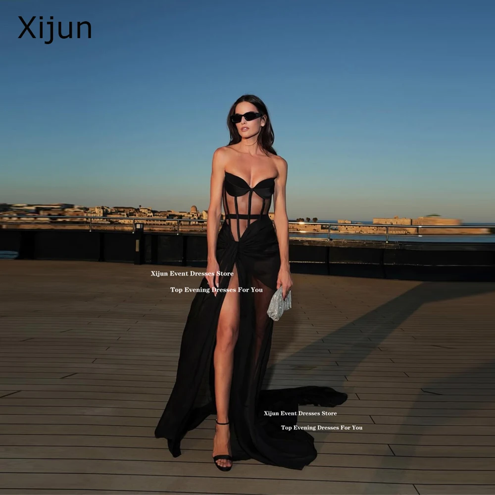 Xijun Sexy Black Mermaid Evening Dresses Sweetheart High Spit Long Prom Dresses Celebrity Formal Occasion Prom Gowns Customized
Xijun Sexy Black Mermaid Evening Dresses Sweetheart High Spit Long Prom Dresses Celebrity Formal Occasion Prom Gowns Customized