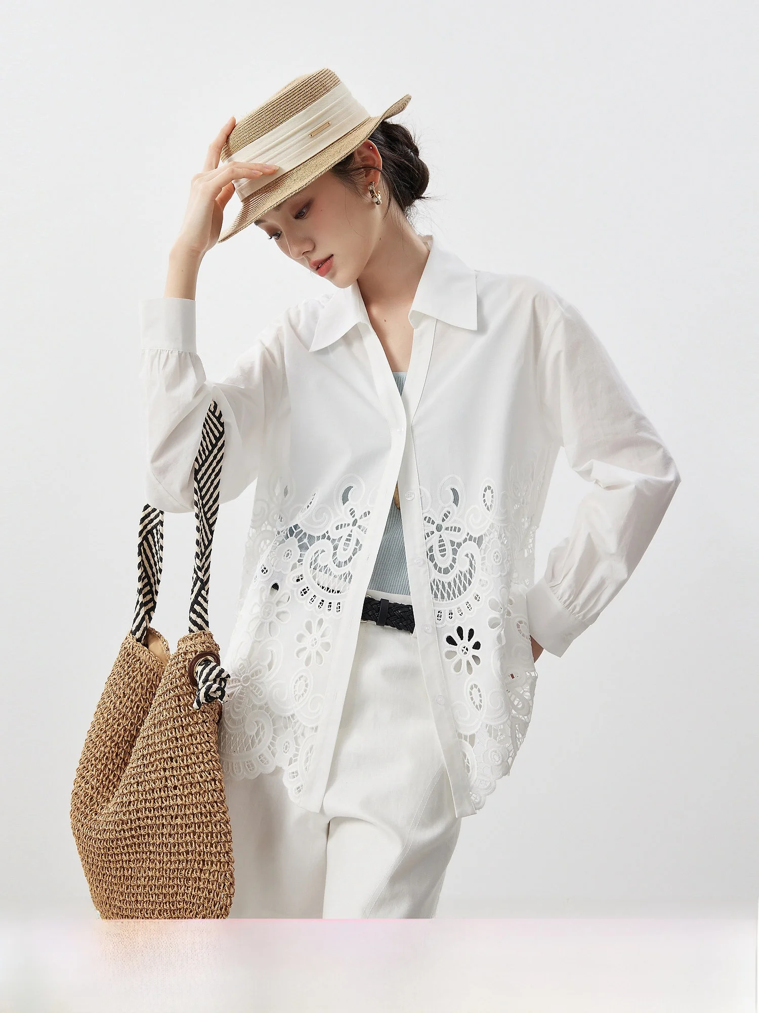 Nordic Style Embroidered Hollow out Cotton Shirt Women's Turn down Collar Loose Fit Spring 2026 MIJOR Brand American Style
Nordic Style Embroidered Hollow out Cotton Shirt Women's Turn down Collar Loose Fit Spring 2026 MIJOR Brand American Style
