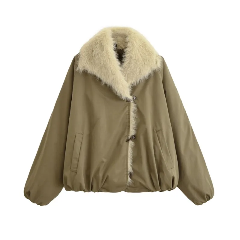 Women Mao Collar Cow Horn Button Cotton Jacket Winter Casual Fashion Long Sleeve Coat Lady Loose American Retro Outerwears
Women Mao Collar Cow Horn Button Cotton Jacket Winter Casual Fashion Long Sleeve Coat Lady Loose American Retro Outerwears