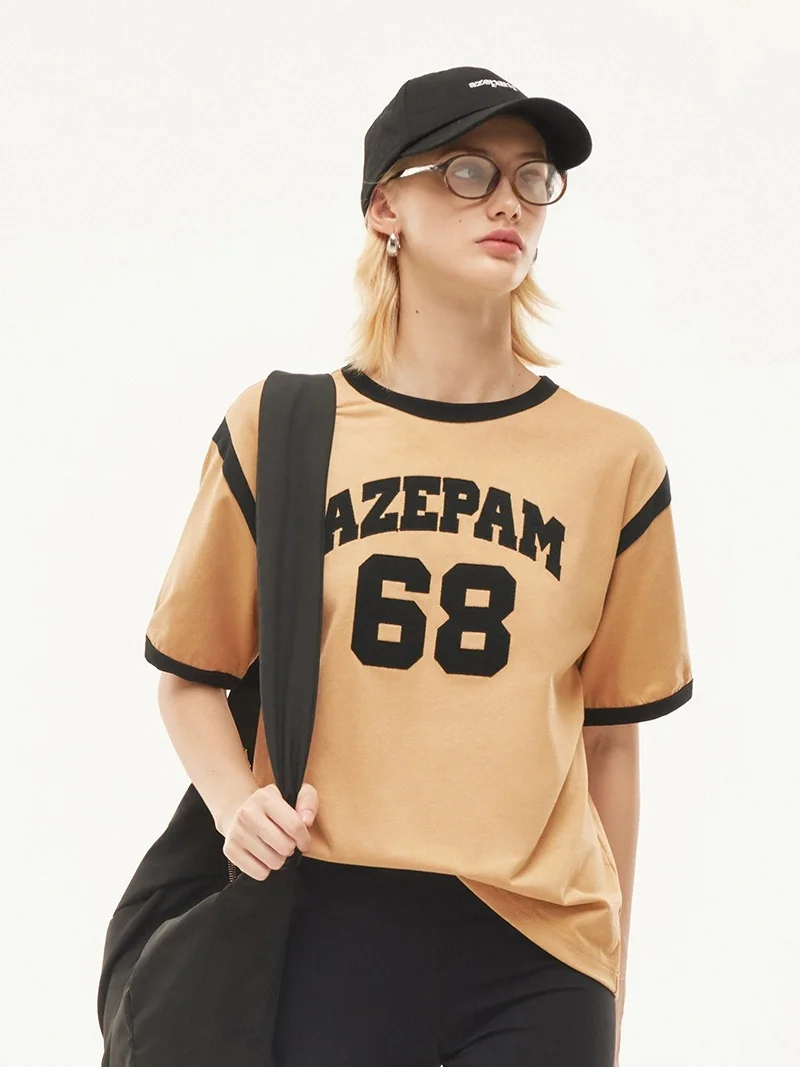 Casual American Style T-Shirt Women's Summer Cotton Short Sleeve Print Letter Color Block Design Sensation Street Fashion
Casual American Style T-Shirt Women's Summer Cotton Short Sleeve Print Letter Color Block Design Sensation Street Fashion