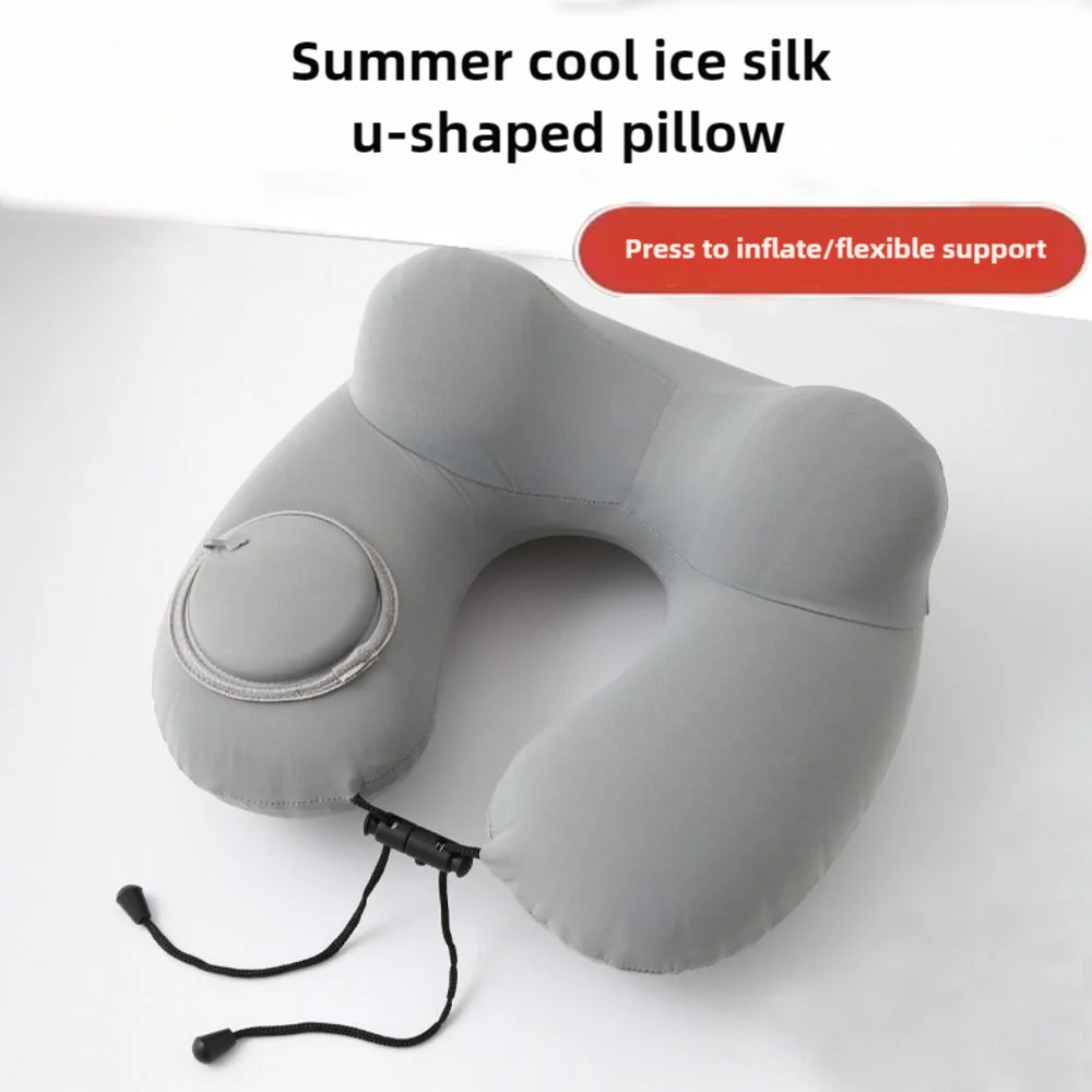Creativity Inflatable U-Shaped Travel Pillow Ice Silk Soft Neck Support Cushion with Storage Bag Hand Pressing Neckrest Pad Car
Creativity Inflatable U-Shaped Travel Pillow Ice Silk Soft Neck Support Cushion with Storage Bag Hand Pressing Neckrest Pad Car
