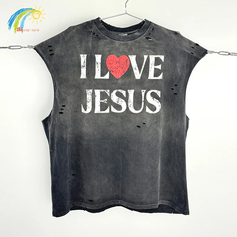 Hip Hop Damaged SAINT Sleeveless T Shirt Men Women Best Quality Hand Worn Heavy Water Tank Top Oversized Couple T-Shirt
Hip Hop Damaged SAINT Sleeveless T Shirt Men Women Best Quality Hand Worn Heavy Water Tank Top Oversized Couple T-Shirt