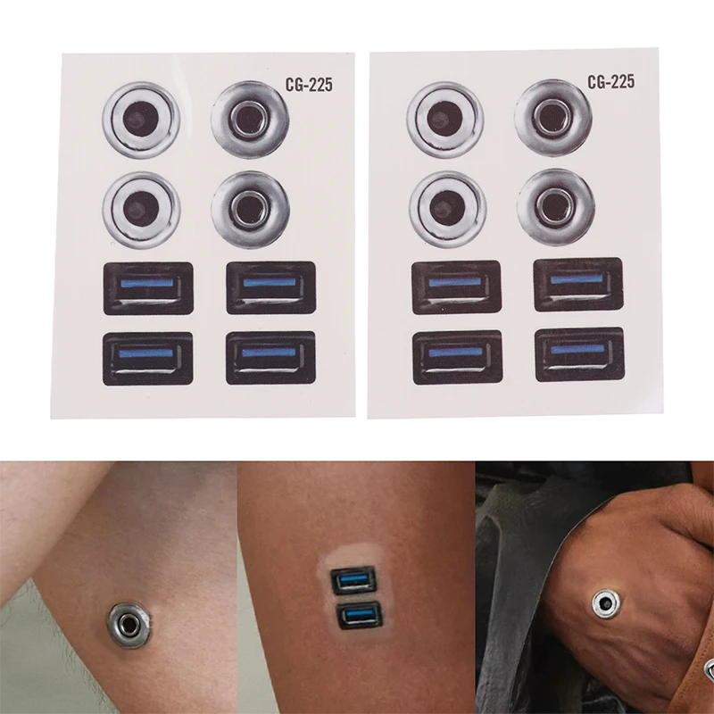 2 Sheets USB Charging Port Fake Piercing Body Decoration Funny Cyberpunk Makeup Arm Leg Body Conversation Starter Accessories
2 Sheets USB Charging Port Fake Piercing Body Decoration Funny Cyberpunk Makeup Arm Leg Body Conversation Starter Accessories
