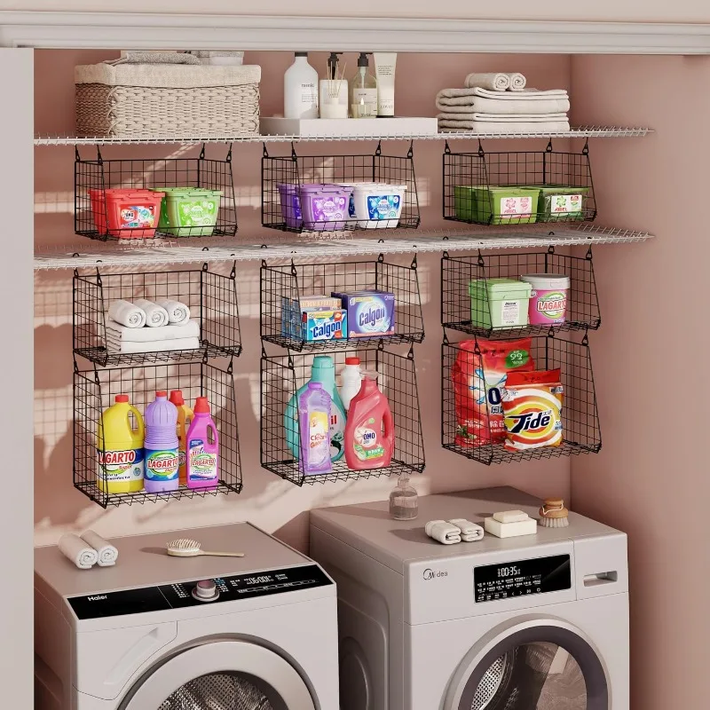 4-Pack Hanging Laundry Room Organizer:Foldable Laundry Room Organizaton Wire Basket with 360°Rotating Hooks Space Saving Over Wa
4-Pack Hanging Laundry Room Organizer:Foldable Laundry Room Organizaton Wire Basket with 360°Rotating Hooks Space Saving Over Wa