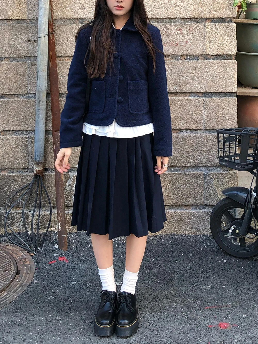 Sli Bookworm Woolen ort Coat Collar Single Button College Sle Top for Young Women Thi Winter Long Sve Jaet
Sli Bookworm Woolen ort Coat Collar Single Button College Sle Top for Young Women Thi Winter Long Sve Jaet