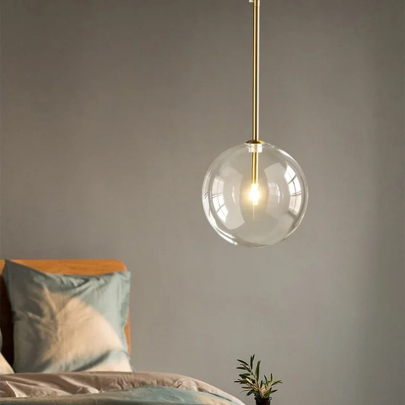 Modern Glass Ball Pendant Lamp Bedroom Hanging Lights Nordic for Living Indoor Decor Lighting Kitchen Gold Suspension Lights
Modern Glass Ball Pendant Lamp Bedroom Hanging Lights Nordic for Living Indoor Decor Lighting Kitchen Gold Suspension Lights