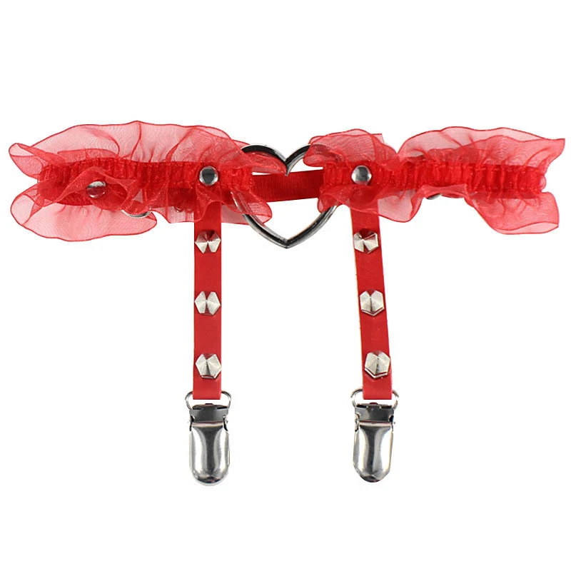 1PC Women Sexy Peach Heart Garter Belt Sissy Punk Gothic Elastic Lace leather rivet Leg Ring Girl Adjustable Bar Party Garter
1PC Women Sexy Peach Heart Garter Belt Sissy Punk Gothic Elastic Lace leather rivet Leg Ring Girl Adjustable Bar Party Garter
