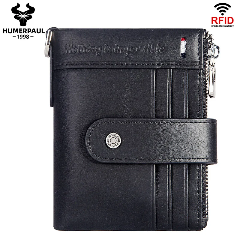 Men's double-folding multi-card wallet, easy to carry, with chain, made of solid color cowhide
Men's double-folding multi-card wallet, easy to carry, with chain, made of solid color cowhide