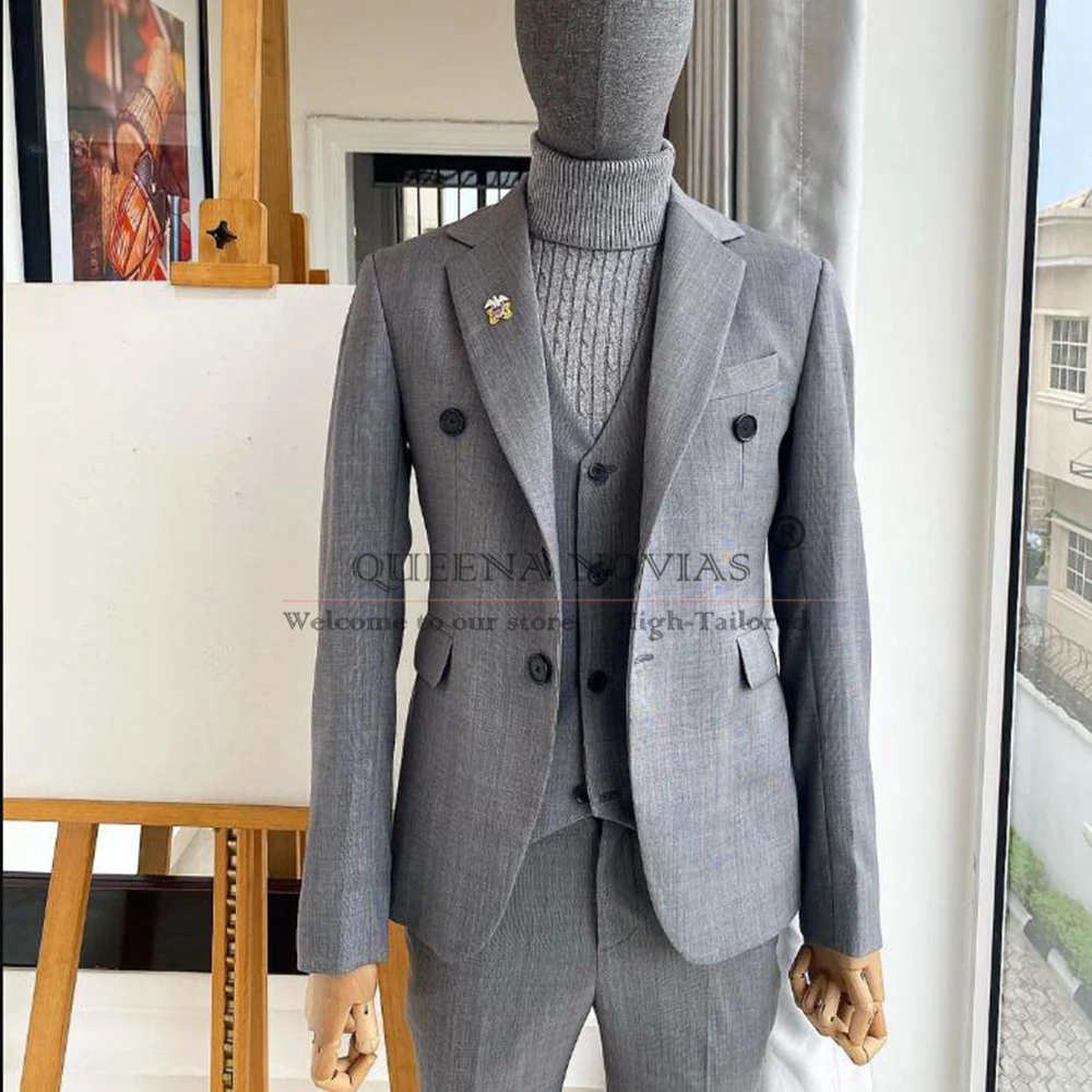 Man Classic Grey Business Suits Single Breasted Blazer Customized 3-Piece Formal Occasion Men's Daily Party Dress Groom Tuxedo
Man Classic Grey Business Suits Single Breasted Blazer Customized 3-Piece Formal Occasion Men's Daily Party Dress Groom Tuxedo