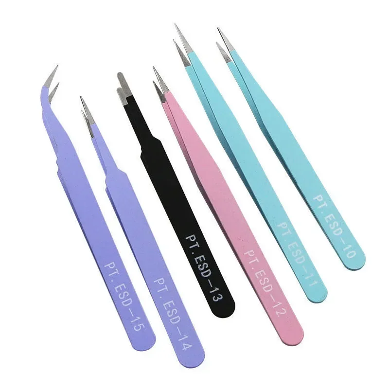 6Pcs Tweezers Set Stainless Steel Straight Curved Precision Tweezers For Craft Jewelry Nail Art Eyelash Electronics Repair Tool
6Pcs Tweezers Set Stainless Steel Straight Curved Precision Tweezers For Craft Jewelry Nail Art Eyelash Electronics Repair Tool