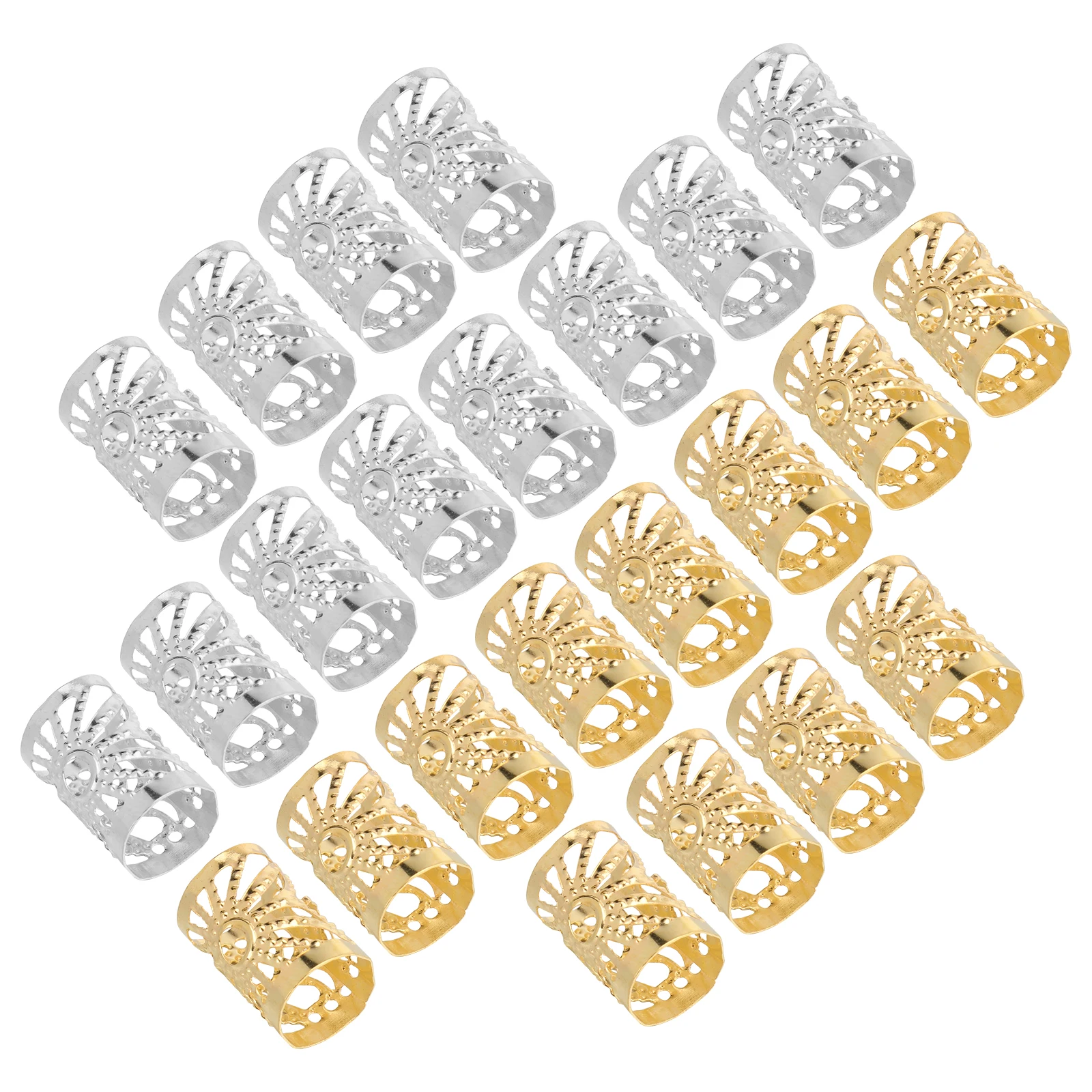 100 Pcs Hair Cuffs Dreadlocks Braiding Beads Filigree Tube Rings Braid Accessories Silver Decoration Anti Rust Durable Jewelry
100 Pcs Hair Cuffs Dreadlocks Braiding Beads Filigree Tube Rings Braid Accessories Silver Decoration Anti Rust Durable Jewelry