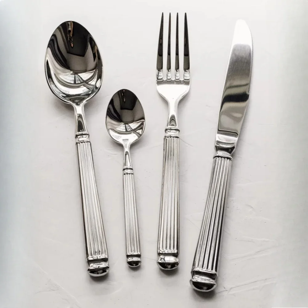 Roman Column Stainless Steel Tableware, Western Knife, Fork, Main Dinner Spoon, Dessert Spoon, Cake Fork, Luxury, Retro, Light
Roman Column Stainless Steel Tableware, Western Knife, Fork, Main Dinner Spoon, Dessert Spoon, Cake Fork, Luxury, Retro, Light