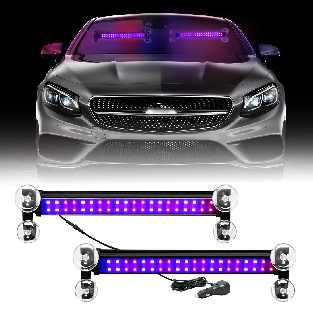 40 LED Strobe Light Emergency Flash Warning Lamp Auto Windshield Bar Traffic Advisor Flashlight Red Blue Car Accessories 12V-24V
40 LED Strobe Light Emergency Flash Warning Lamp Auto Windshield Bar Traffic Advisor Flashlight Red Blue Car Accessories 12V-24V