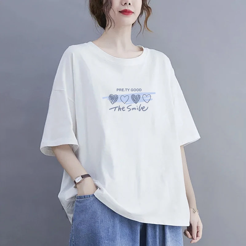 Loose round Neck Short Sleeve T-Shirt Women's Base Shirt Top European Style plus Size Summer New Print Commute Style Artistic
Loose round Neck Short Sleeve T-Shirt Women's Base Shirt Top European Style plus Size Summer New Print Commute Style Artistic