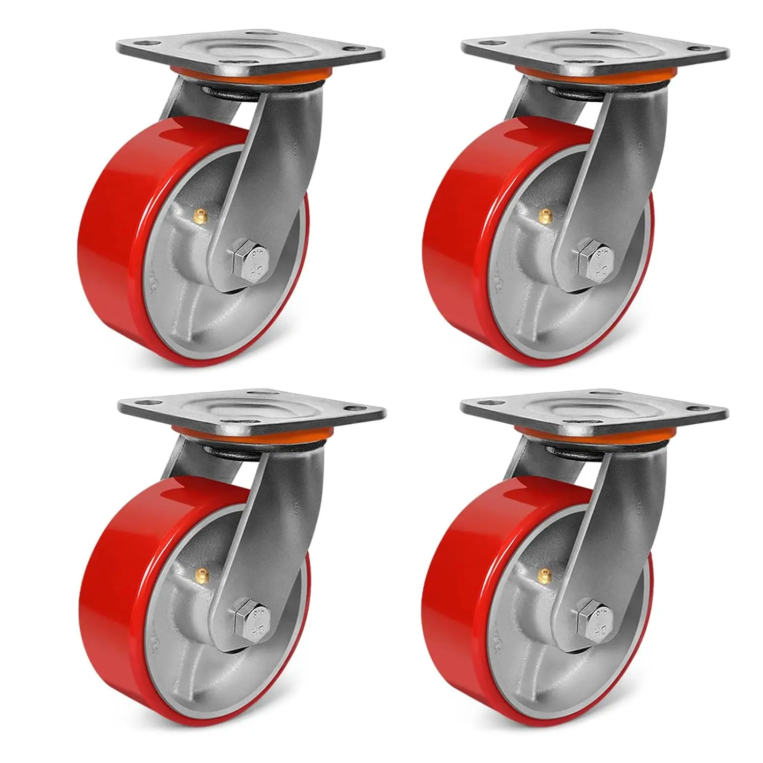 Heavy Duty Casters Set of 4, 4000 lb Capacity, Polyurethane Wheels for Industrial Use
Heavy Duty Casters Set of 4, 4000 lb Capacity, Polyurethane Wheels for Industrial Use
