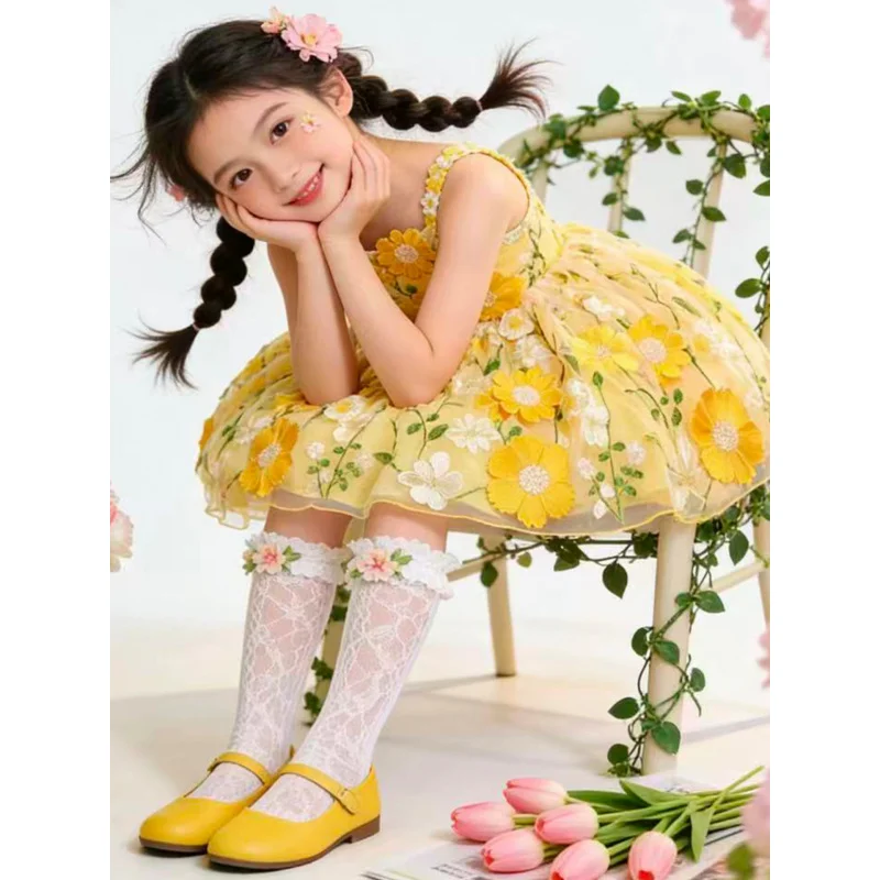 Girls' Exquisite Floral Fairy Princess Dress, All-Season Forest Style High-End Baby Girl Puffy Gown Dress
Girls' Exquisite Floral Fairy Princess Dress, All-Season Forest Style High-End Baby Girl Puffy Gown Dress