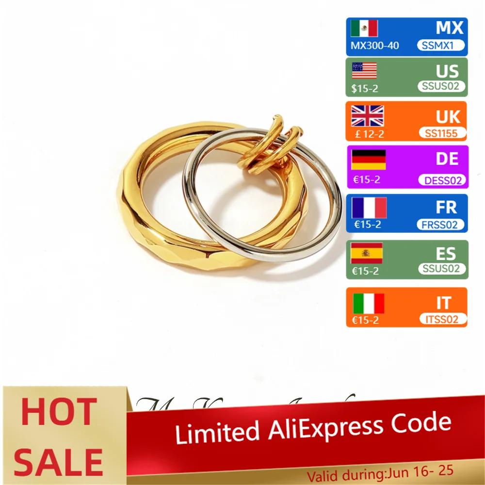 MsKyra Stainless Steel Rings Plated 18k Gold Color Jewelry Double Color Waterproof Daily Rings For Women Premium Gift
MsKyra Stainless Steel Rings Plated 18k Gold Color Jewelry Double Color Waterproof Daily Rings For Women Premium Gift
