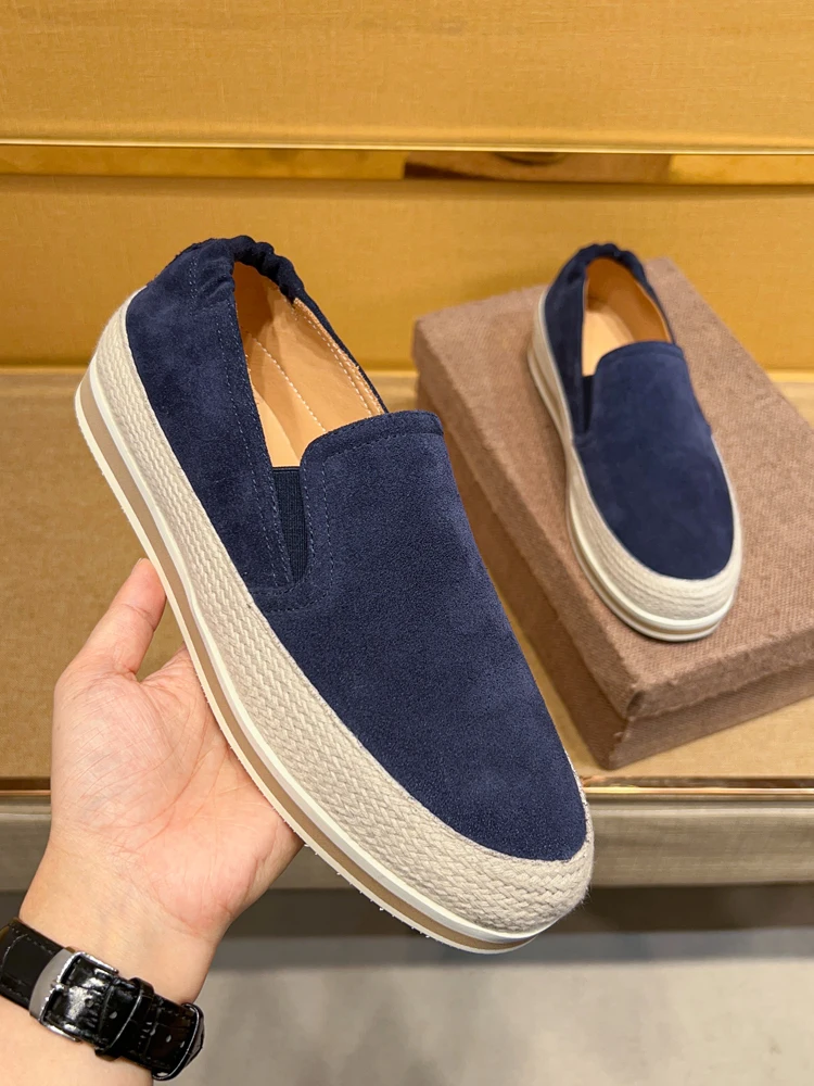 New 2025 Blue High-End Leather Loers Men's Thi Bot Casual Versatile Faux Suede Slip-On Summer oes round Toe Rubber Sole
New 2025 Blue High-End Leather Loers Men's Thi Bot Casual Versatile Faux Suede Slip-On Summer oes round Toe Rubber Sole