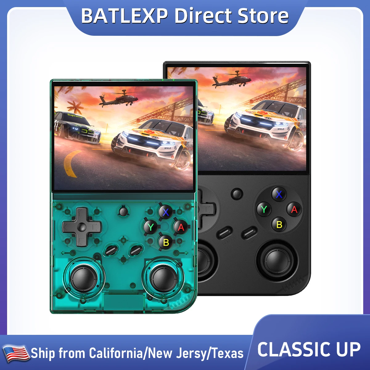 BATLEXP Classic Up Retro Handheld Game Console Portable Game with 3.5 Inch IPS Screen With 64G TF Card Pre-Installed 4353 Games Supports 5G WiFi Bluetooth HDMI and TV Output
BATLEXP Classic Up Retro Handheld Game Console Portable Game with 3.5 Inch IPS Screen With 64G TF Card Pre-Installed 4353 Games Supports 5G WiFi Bluetooth HDMI and TV Output
