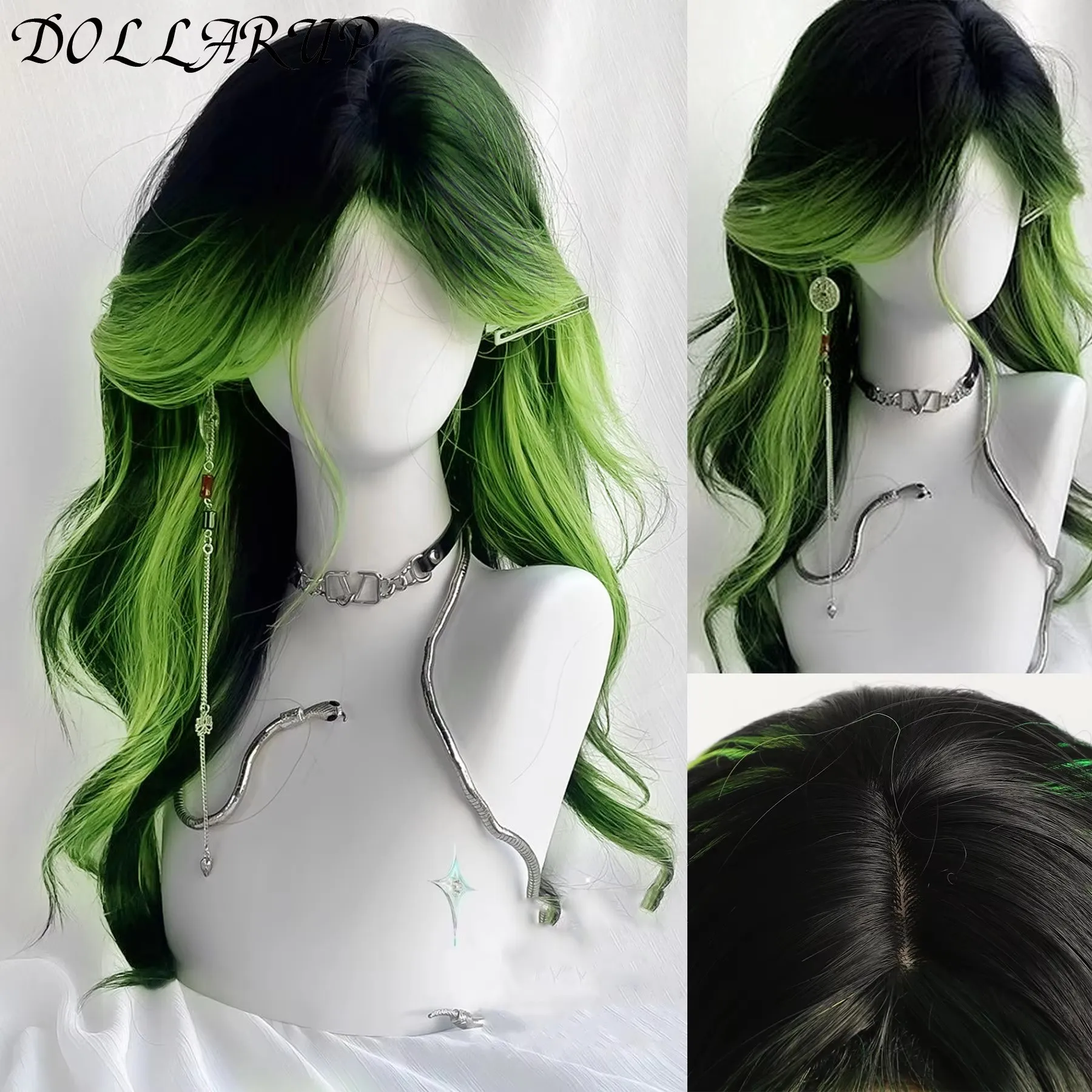 JKL Black Ombre Green layered Long Wavy Synthetic Wig Lolita Cosplay Women Fluffy Heat Resistant Wig for Daily Party
JKL Black Ombre Green layered Long Wavy Synthetic Wig Lolita Cosplay Women Fluffy Heat Resistant Wig for Daily Party