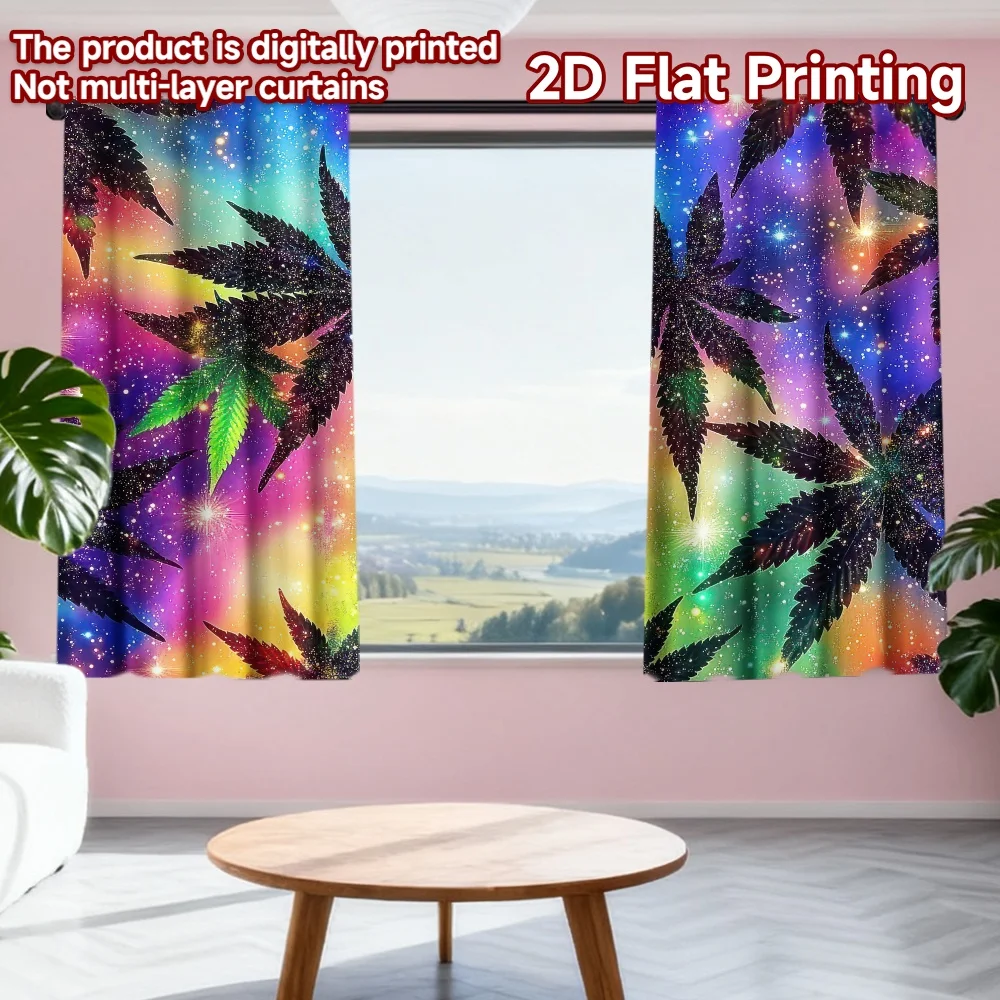 2D flat printing 2pcs Scene Curtain Colorful Cannabis Leaves Digital Printed Polyester Drapes Holiday Decorations Use for
2D flat printing 2pcs Scene Curtain Colorful Cannabis Leaves Digital Printed Polyester Drapes Holiday Decorations Use for