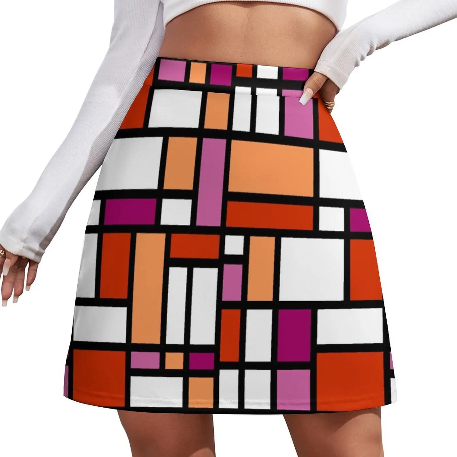 65 MCMLXV LGBT Lesbian Pride Sunset Flag Mondrian Color Block Pattern Mini Skirt korean style skirt Mini Skirt
65 MCMLXV LGBT Lesbian Pride Sunset Flag Mondrian Color Block Pattern Mini Skirt korean style skirt Mini Skirt