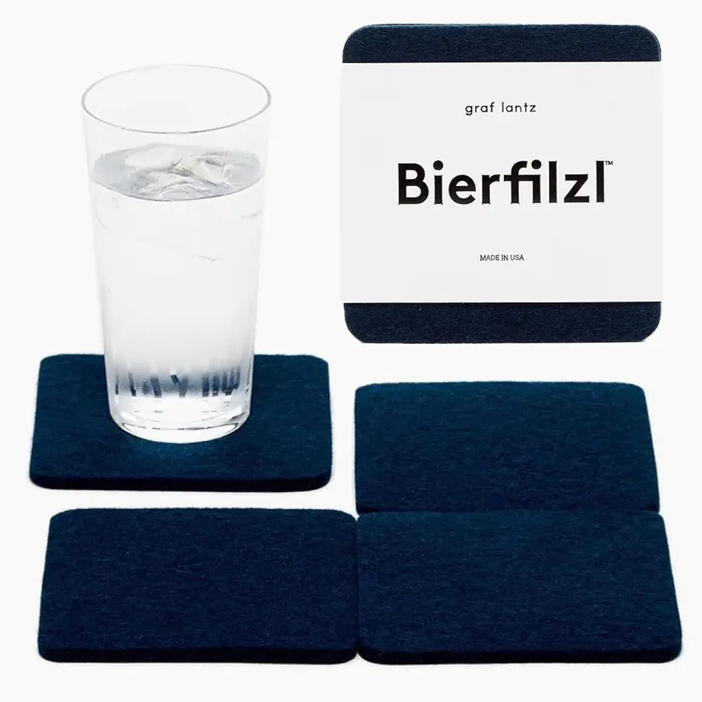 - Bierfilzl Merino Wool Square Coasters Set of 4 - Marine (4"x4"x5mm) - Absorbs 30% of Weight - Natural German Wool - Heat Resis
- Bierfilzl Merino Wool Square Coasters Set of 4 - Marine (4"x4"x5mm) - Absorbs 30% of Weight - Natural German Wool - Heat Resis
