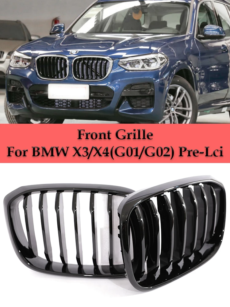 Car Front Kidney Replacement Glossy Black Single Double Grill Grille For BMW G01 X3 G02 X4 2018-2022 Front Grille Racing Grills
Car Front Kidney Replacement Glossy Black Single Double Grill Grille For BMW G01 X3 G02 X4 2018-2022 Front Grille Racing Grills