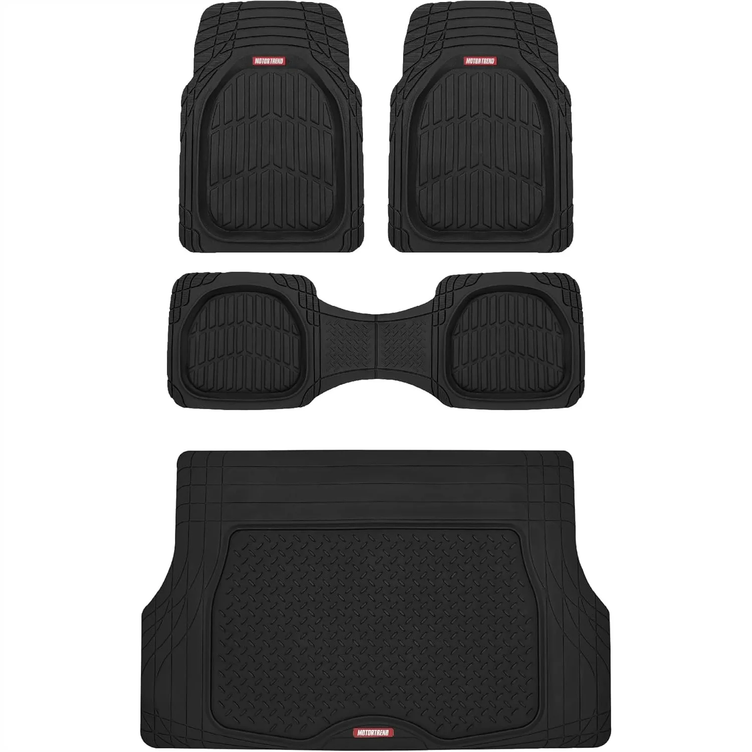 Heavy Duty Floor Mats for Cars Trucks SUVs, Trim-to-Fit Deep Dish All Weather Rubber Mats Full Set Front Rear Cargo
Heavy Duty Floor Mats for Cars Trucks SUVs, Trim-to-Fit Deep Dish All Weather Rubber Mats Full Set Front Rear Cargo