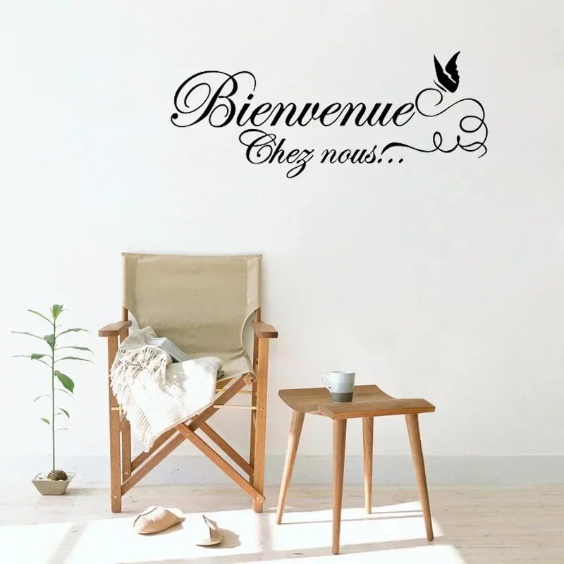 French Quote "welcome" with Butterfly Vinyl Wall Sticker Decal Mural Wall Art Wallpaper Living Room Decoration Poster 
French Quote "welcome" with Butterfly Vinyl Wall Sticker Decal Mural Wall Art Wallpaper Living Room Decoration Poster