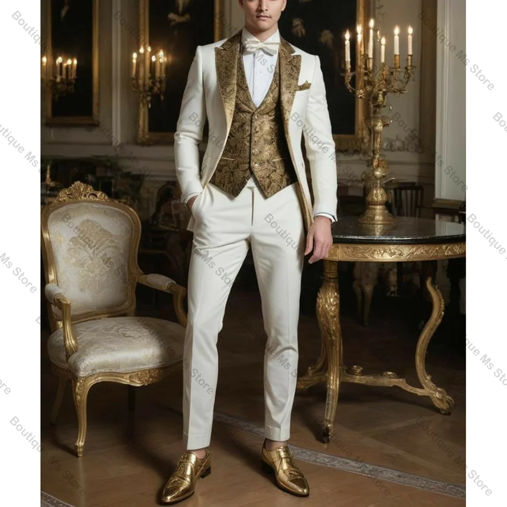 New Fashion Men Suit Single-breasted Peak Lapel 3 Pieces(Jacket+Pants+Vest) Male Formal Wedding Party Set
New Fashion Men Suit Single-breasted Peak Lapel 3 Pieces(Jacket+Pants+Vest) Male Formal Wedding Party Set