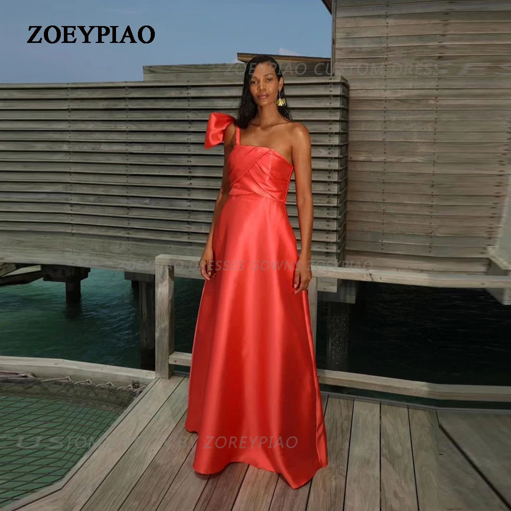Orange A Line Satin Evening Dresses One Shoulder Long Sleeveless Pleats Prom Dress Custom Bow Wedding Party Gowns 2024
Orange A Line Satin Evening Dresses One Shoulder Long Sleeveless Pleats Prom Dress Custom Bow Wedding Party Gowns 2024